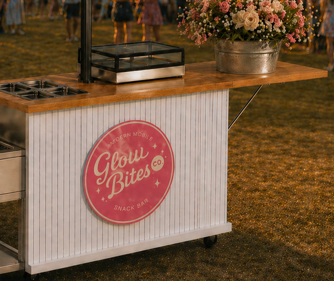 The carefully styled details of the Glow Bites cart